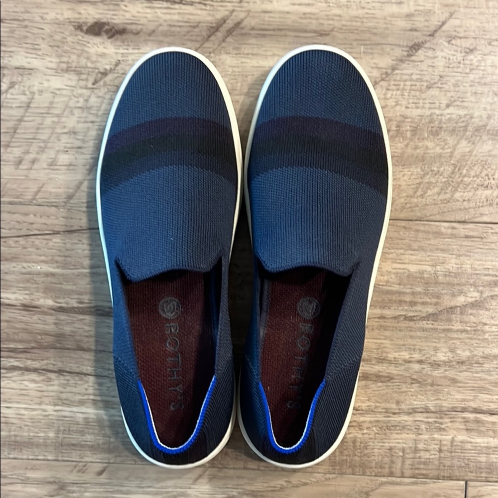 Rothy's Blue and Black Loafers Slip-On Shoes, size 9